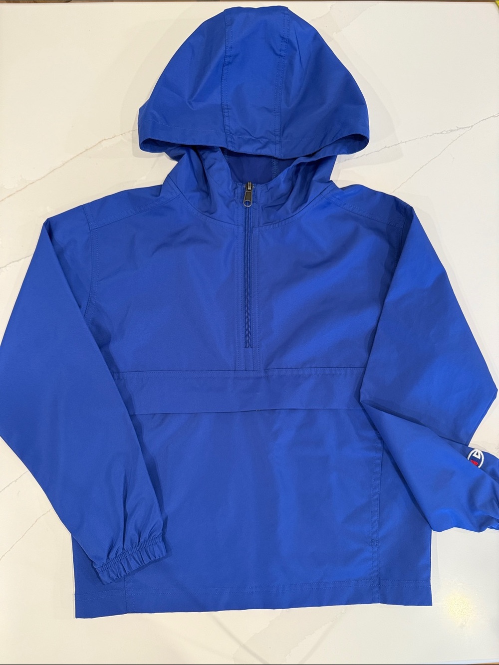 Champion Royal Blue Kids Hooded Half-Zip Pullover Windbreaker